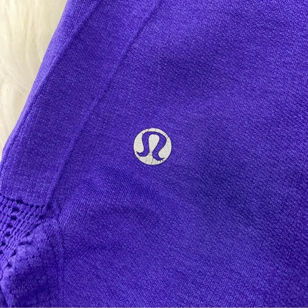 Lululemon In The Flow Crop II‎ Heathered Bruised Berry Purple Size 6 Yoga